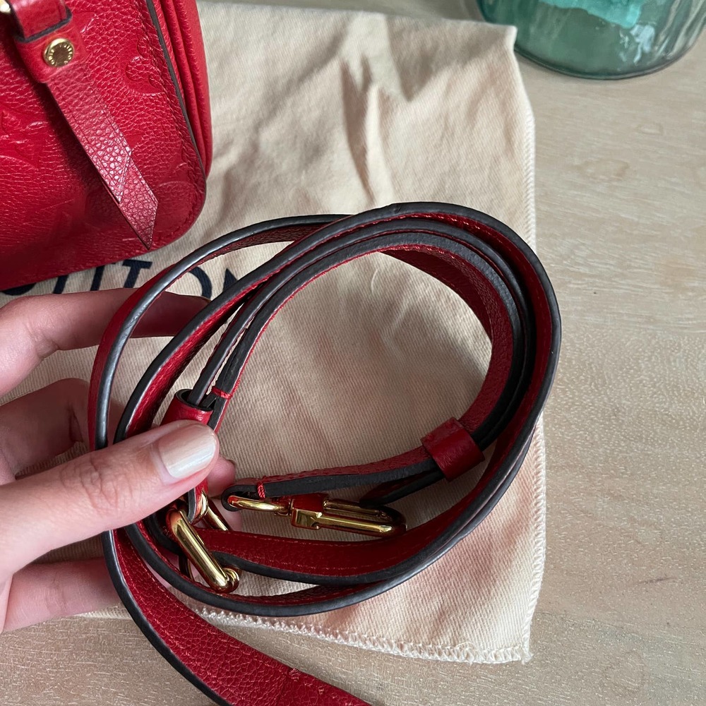 ❌SOLD❌Louis Vuitton Pochette Metis Empreinte Red Cerise Leather Bag DU0198 - Picture 10 of 15